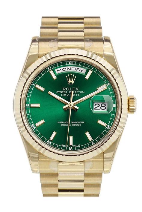 rolex green with diamonds|rolex day date gold 36.